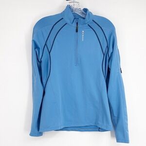 Sugoi Womens Blue Quarter Zip Long Sleeve Performance Athletic Top Size M